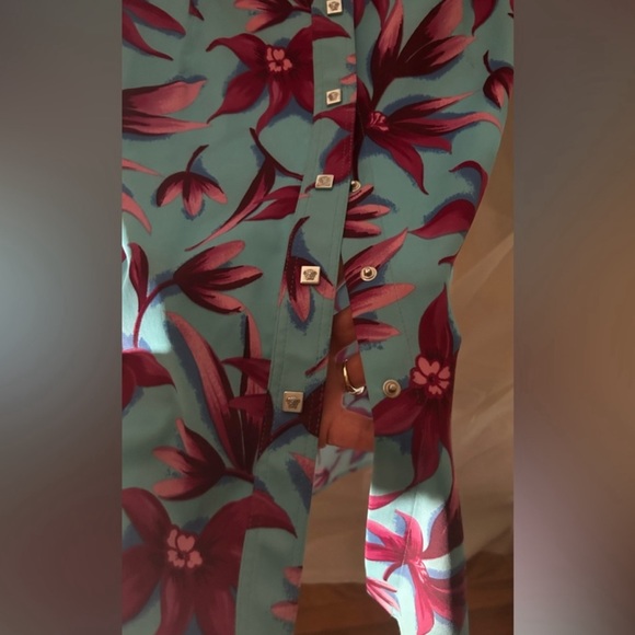 Versace Jeans Shirtdress Floral Print Button Down Dress - Picture 6 of 11